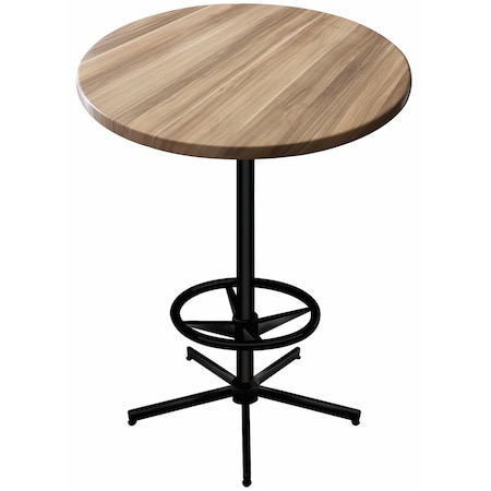 Holland Bar Stool Co 42" Tall In/Outdoor All-Season Table, 36" dia. Natural Top OD21642BWOD36RNat